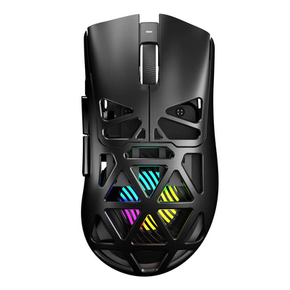 AULA SC620 Pink Contour Wireless Gaming Mouse - Lightweight 67G Design with Optical Sensor, Low Latency, 12K DPI, Tri-Mode Connectivity, RGB Backlighting, and Multi-Device Compatibility for FPS Gaming and Professional Use