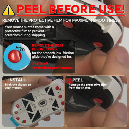 GOGOFREE Red 2Pcs Gaming Replacement Mouse Feet Stickers, High-Density PTFE Gamer Stuff PC Accessories with Long Service Life, Anti-Scratch Low-Friction Smooth Sliding Pads