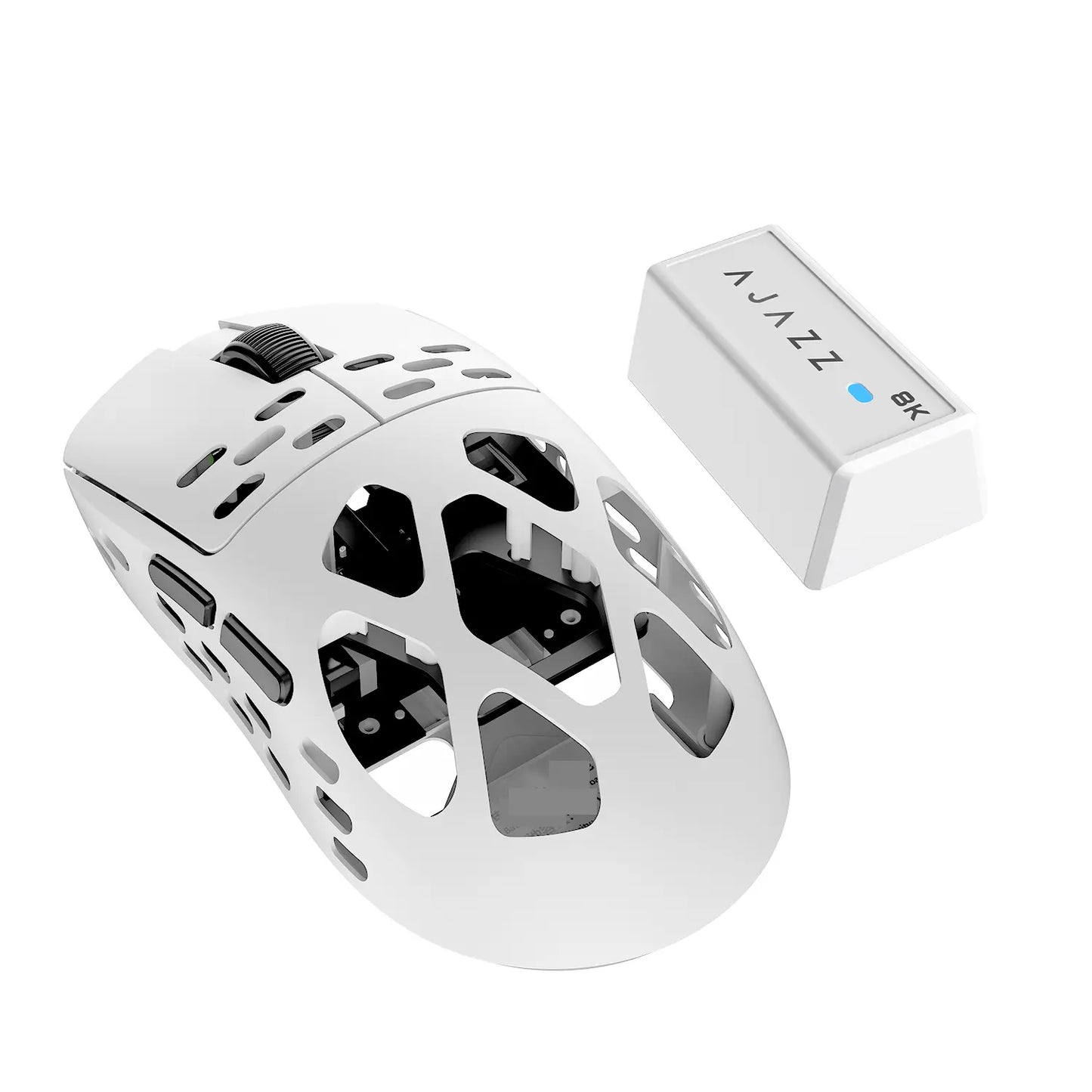 AJAZZ AM3 Magnesium-Aluminum Alloy Wireless Gaming Mouse, 49G Ultra-Lightweight, PAW3950 Sensor, Max 30000 DPI, Bluetooth/2.4G/Wired Tri-Mode Connection Dual 8K, Red,Back to School,Back to School Haul