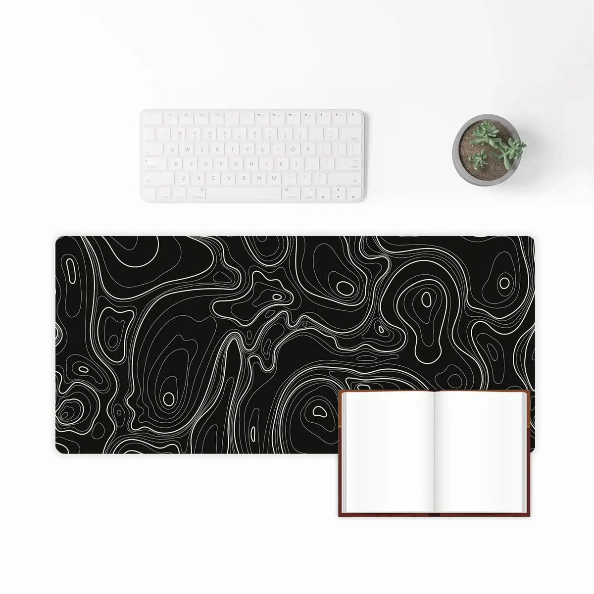 Topographic Gaming Mouse Pad Large 31.5 X 15.75In Keyboard Mousepad for Non-Slip Base Stitched Edge Extended Desk Pad XL Desk Mat