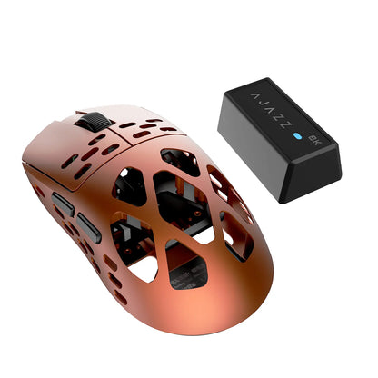 AJAZZ AM3 Magnesium-Aluminum Alloy Wireless Gaming Mouse, 49G Ultra-Lightweight, PAW3950 Sensor, Max 30000 DPI, Bluetooth/2.4G/Wired Tri-Mode Connection Dual 8K, Red,Back to School,Back to School Haul
