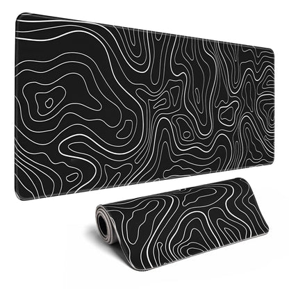 Topographic Gaming Mouse Pad Large 31.5 X 15.75In Keyboard Mousepad for Non-Slip Base Stitched Edge Extended Desk Pad XL Desk Mat
