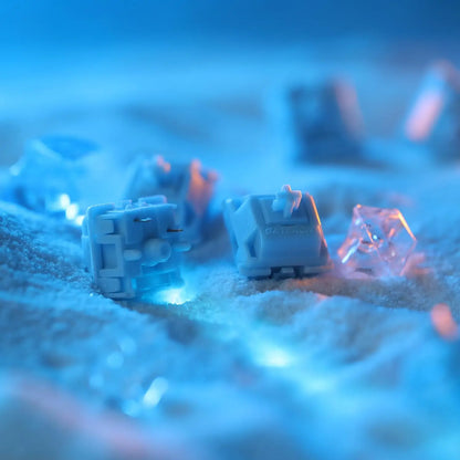 GATERON Smoothie Series Keyboard Switches, Linear RGB LED 5 Pin Factory Pre-Lubed Full POM Key Switches for MX Mechanical Keyboard (Sea Salt Smoothie, 105PCS)