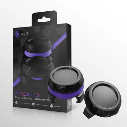 ELO Ascend Pro Gaming Thumbsticks for Gaming Controllers | Universal Fit, 1 High-Rise and 1 Low-Rise Domed Cap, Anti-Slip Micro-Etched Texture for Xbx, PS5, Switch Pro, Vagab Ond Controllers Console Wireless