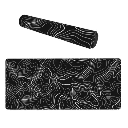 Topographic Gaming Mouse Pad Large 31.5 X 15.75In Keyboard Mousepad for Non-Slip Base Stitched Edge Extended Desk Pad XL Desk Mat