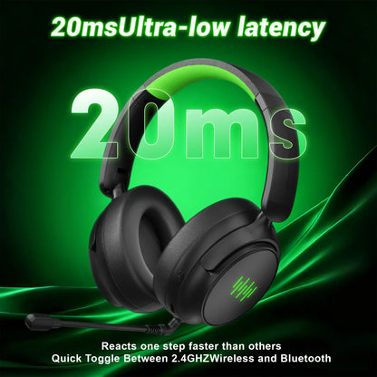 Upgraded Wireless Gaming Headset for Xbox with Game/Chat Audio Balance, Adjustable Vocals and Background Sounds, Mic Mute, Bluetooth, 3D Surround Sound,Foldable Bluetooth Headset Works with PS5, Mac, PC, Nintendo Switch - Long Battery Life Tiktokshopsprin